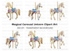 Elegant Carousel Horses Clipart Bundle