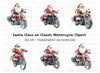 Santa Claus on Motorcycle Clipart Bundle