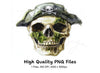 Pirate Skull with Mossy Hat Clipart Bundle