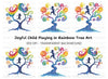 Colorful Swirl Trees Silhouettes Clipart Bundle
