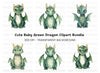 Cute Baby Dragon Clipart Bundle