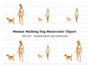Women Walking Dogs Clipart Bundle