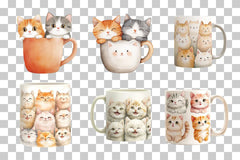Cute Cats Mug Wrap Design Bundle - CraftNest - Digital Crafting and Art