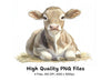 Cute Baby Calf Clipart Bundle