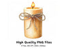 Rustic Tied Candle Clipart Bundle
