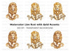 Majestic Golden Lion Clipart Bundle