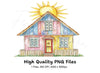 Colorful Summer House with Bright Sun Clipart Bundle