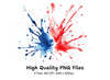 Red and Blue Splashes Clipart Bundle