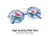 Summer Floral Sunglasses Clipart Bundle