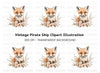 Adorable Fox with Pink Flowers Clipart Bundle