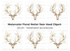 Deer Antlers with Flowers Clipart Bundle