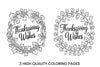 Thanksgiving Wishes Wreath Coloring Books