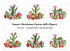 Christmas Cactus with Gifts Clipart Bundle