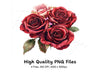 Red Rose Bouquets Clipart Bundle