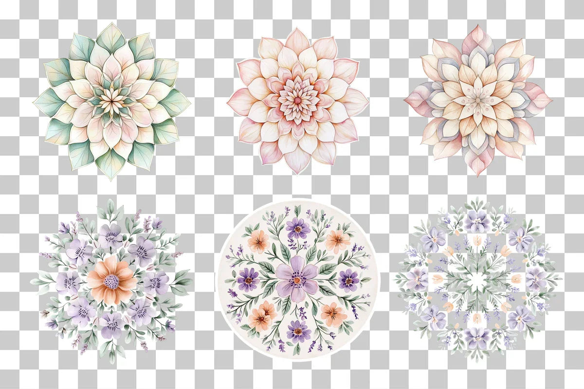 Floral Mandala Pattern Clipart Bundle - CraftNest - Digital Crafting and Art
