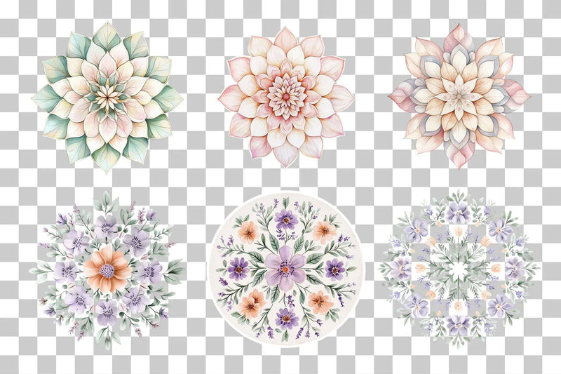 Floral Mandala Pattern Clipart Bundle - CraftNest - Digital Crafting and Art