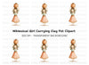 Cute Girl Carrying Pot Clipart Bundle