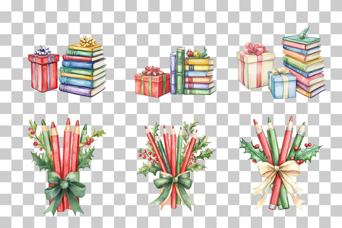 Holiday Reading & Winter Study Clipart Bundle - CraftNest - Digital Crafting and Art