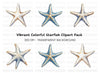 Blue and White Starfish Clipart Bundle