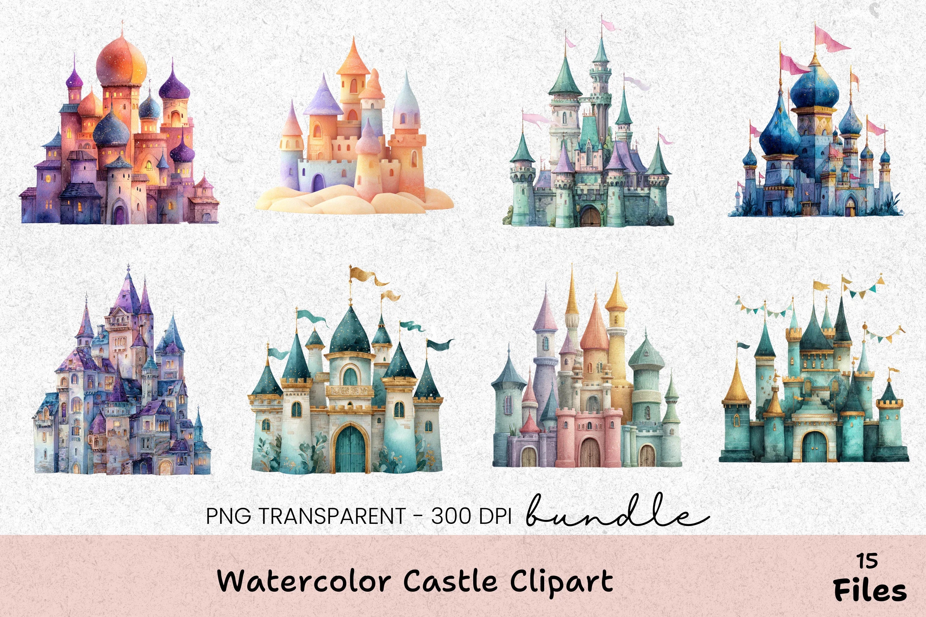 Castle Clipart Bundle: 384 Magical Designs - CraftNest - Digital Crafting and Art