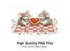 Sweet Mouse Couple Picnic Clipart Bundle
