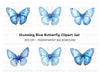 Stunning Blue Butterfly Clipart Bundle