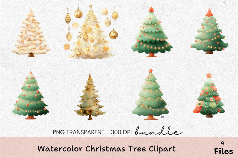 Christmas Tree Clipart Bundle - CraftNest - Digital Crafting and Art