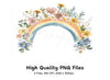 Rainbow Floral Clipart Bundle