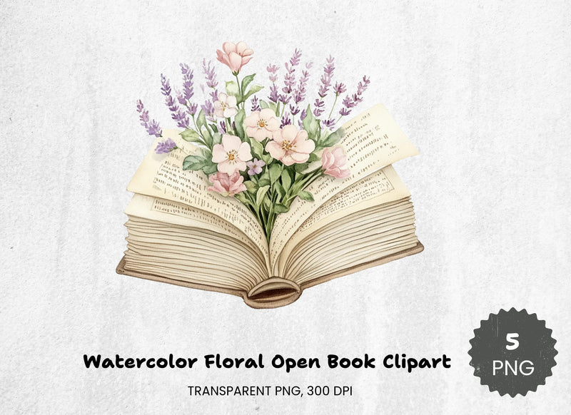 Floral Open Book Clipart Bundle - CraftNest - Digital Crafting and Art