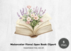 Floral Open Book Clipart Bundle