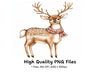 Cute Reindeer with Scarf Clipart Bundle