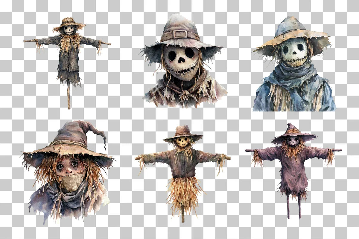 Horror Evil Scarecrow Clipart Bundle - CraftNest - Digital Crafting and Art
