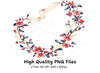 Floral Wreath with Ribbon Clipart Bundle