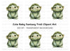 Cute Green Troll Creature Clipart Bundle