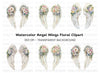 Angel Wings Floral Clipart Bundle