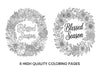 Harvest Blessed Season Wreaths Coloring Books