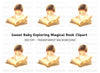 Sweet Baby Boy Reading Enchanted Book Clipart Bundle