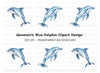 Blue Geometric Dolphin Clipart Bundle