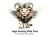 Fantasy Lion with Horns and Wings Clipart Bundle