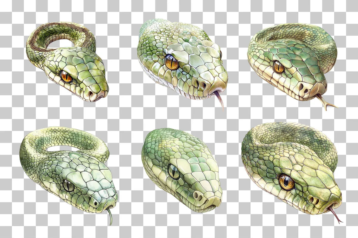 Snake Head Reptile Close-Up Clipart Bundle - CraftNest - Digital Crafting and Art