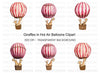 Giraffes in Hot Air Balloons Clipart Bundle