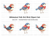 Adorable Folk Birds Clipart Bundle