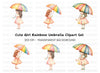 Girls with Rainbow Umbrella Clipart Bundle