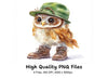 Baby Owls in Hats and Boots Clipart Bundle