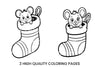 Cute Mice in Christmas Stockings Coloring Books