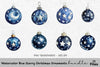 Blue Starry Christmas Ornaments Clipart Bundle