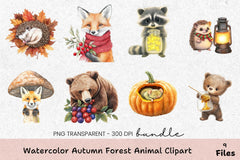 Autumn Forest Animal Clipart Bundle - CraftNest - Digital Crafting and Art
