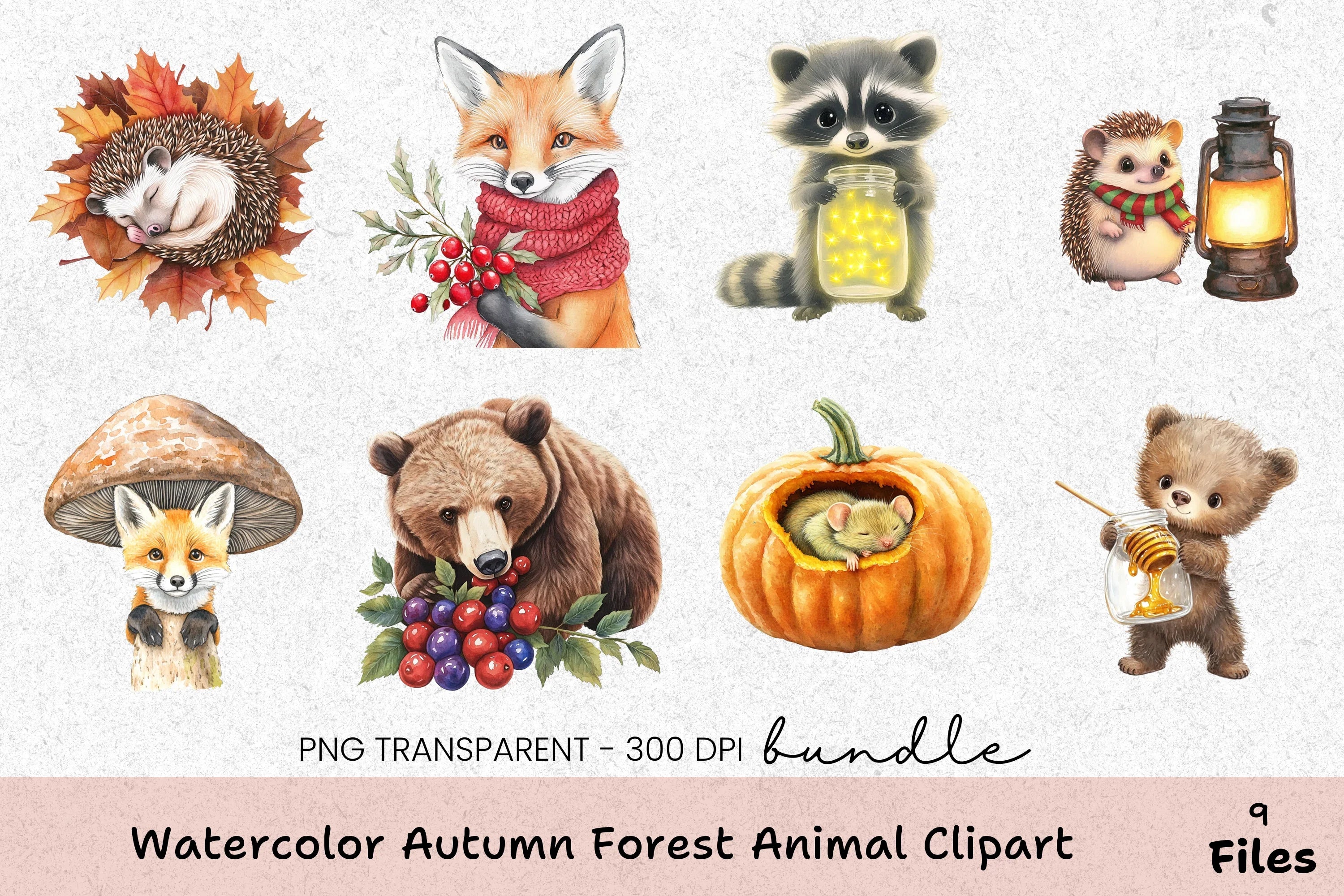 Autumn Forest Animal Clipart Bundle - CraftNest - Digital Crafting and Art