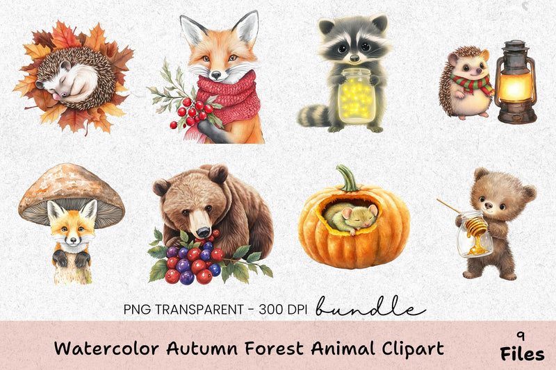 Autumn Forest Animal Clipart Bundle - CraftNest - Digital Crafting and Art