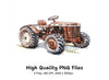 Vintage Red Tractor Clipart Bundle